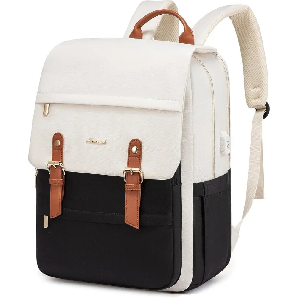 ✨Men's White Laptop Backpack Travel Purse Large Computer Backpack Fashion Bag